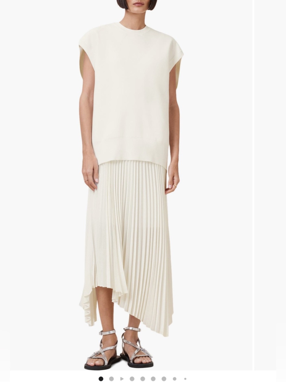 AllSaints Cream Sleeveless Knit Top